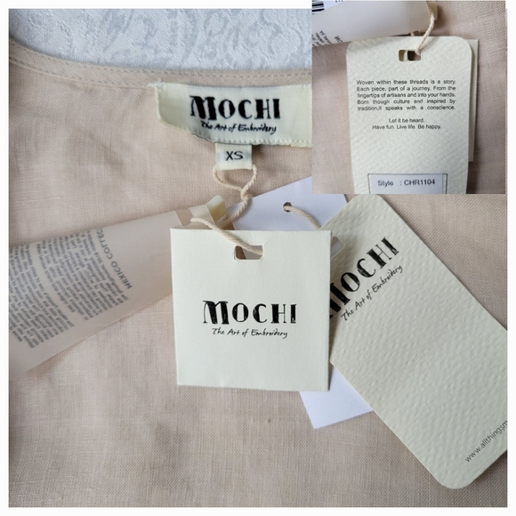 All Things Mochi Christine Top Paula Shorts Linen Embroidered Boho Set NWT - Picture 12 of 15